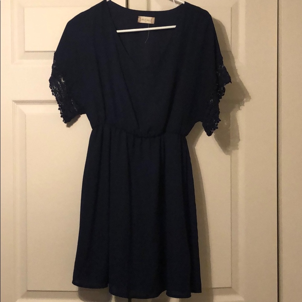Altar’d State Knee Length Navy Blue Dress